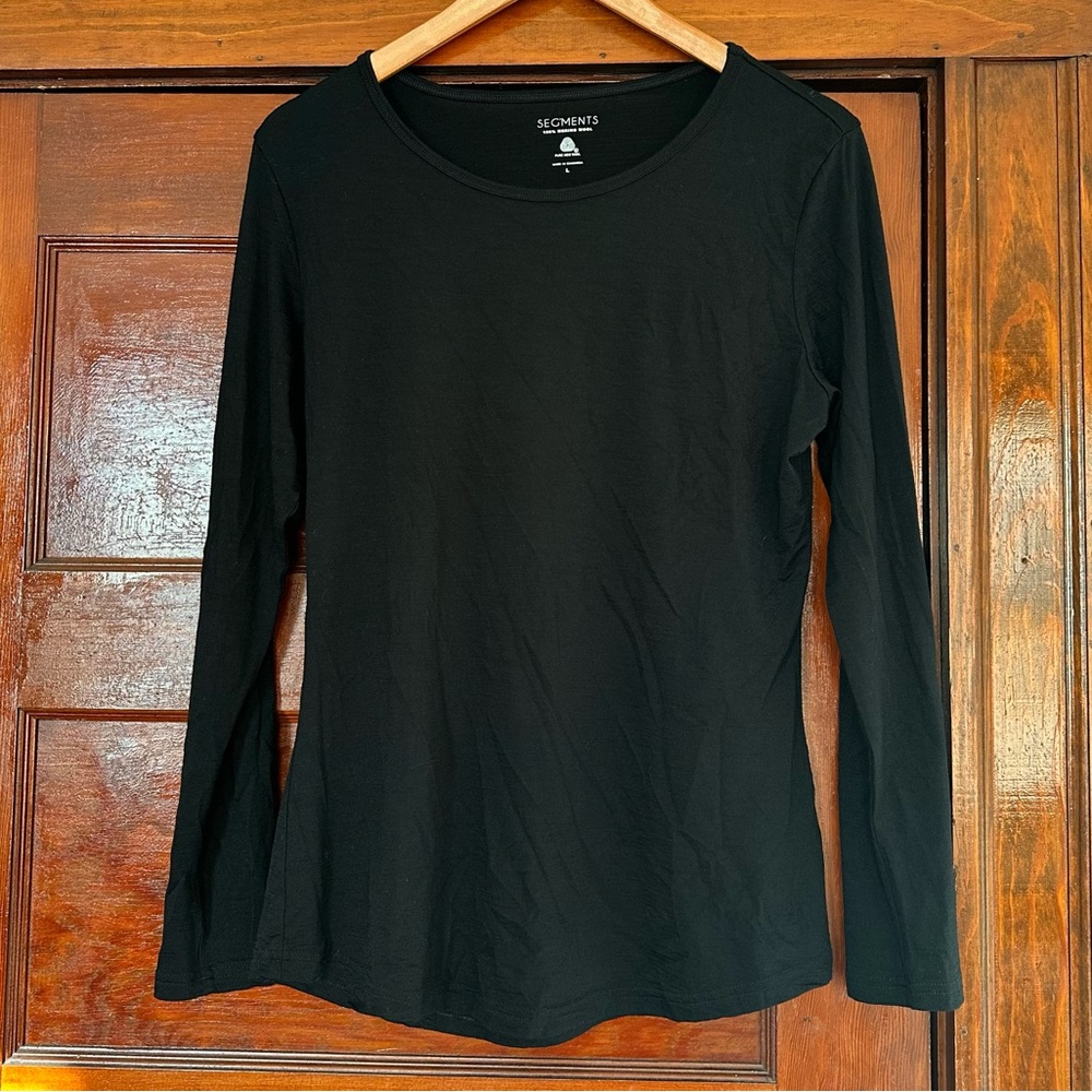 Seg'Ments 100% Merino Wool Knit Long Sleeve Base Layer Top Size Large